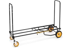 Rock-N-Roller R8RT (Mid) 8-in-1 Folding Multi-Cart/Hand Truck/Dolly/Platform Cart/34" to 52" Telescoping Frame/500 lbs. Frame Capacity, Black