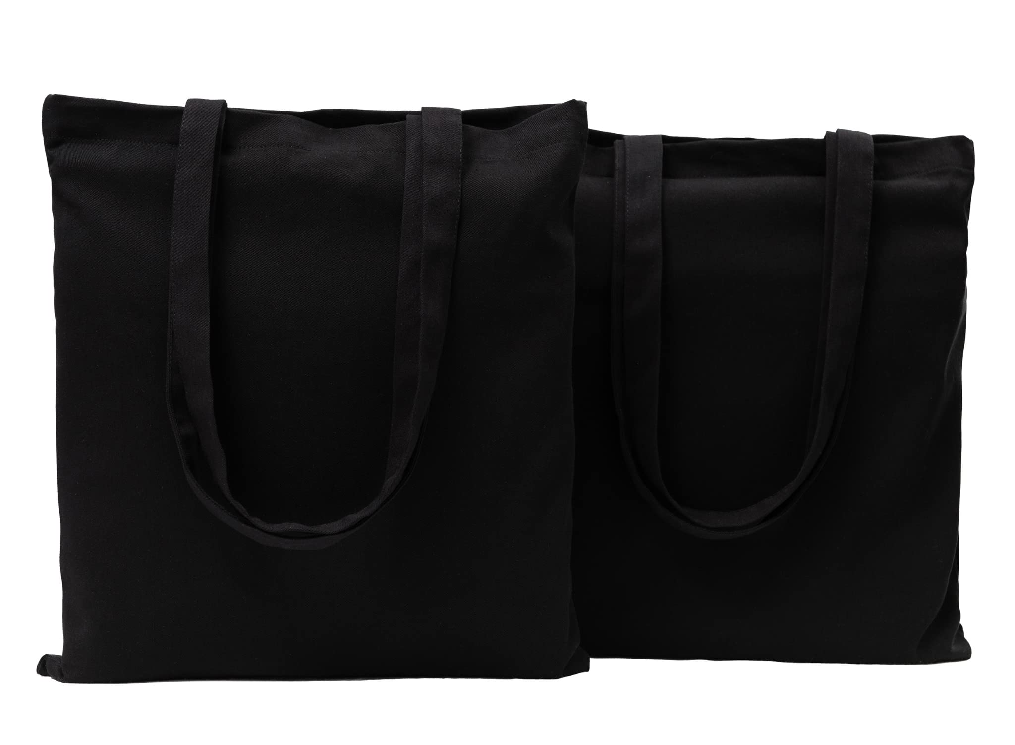 POLHIM Unisex 220 g 38 x 42 cm Tote Bags (Pack of 2), black, standard size, Minimal