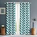 Intelligent Design Libra Chevron Window Curtain Pair Teal 84