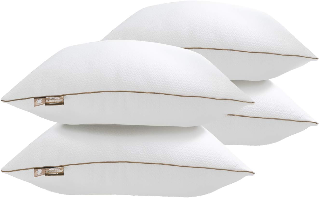 Makimoo Mp4 Super Soft Bamboo Firber Pillows 4 Pack Queen Size