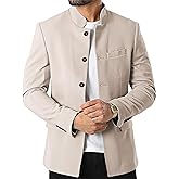 Mens Casual Suit Blazer Jackets Stand Mandarin Collar Lightweight Lined Business Dress Sport Coats