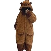 Unisex Adult Animal Costume,Flannel Cute Animal Onesie Pajamas Christmas Homewear Sleepwear Jumpsuit