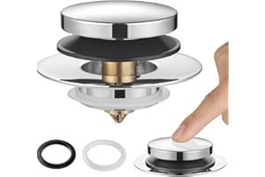 Washever Universal Bathtub Stopper, Pop Up Bath Tub Drain Stoppers, EZ Install Bathtub Drain Replacement Trim Kit, Replaces Lift and Turn, Tip-Toe and Trip Lever Drains for Tub(Brushed Nickel)