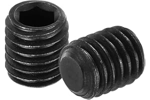 uxcell 20Pcs Hex Socket Grub Screw, M8x10mm 304 Stainless Steel Head Socket Set Screws Flat Point Grub Bolt for Door Handles,