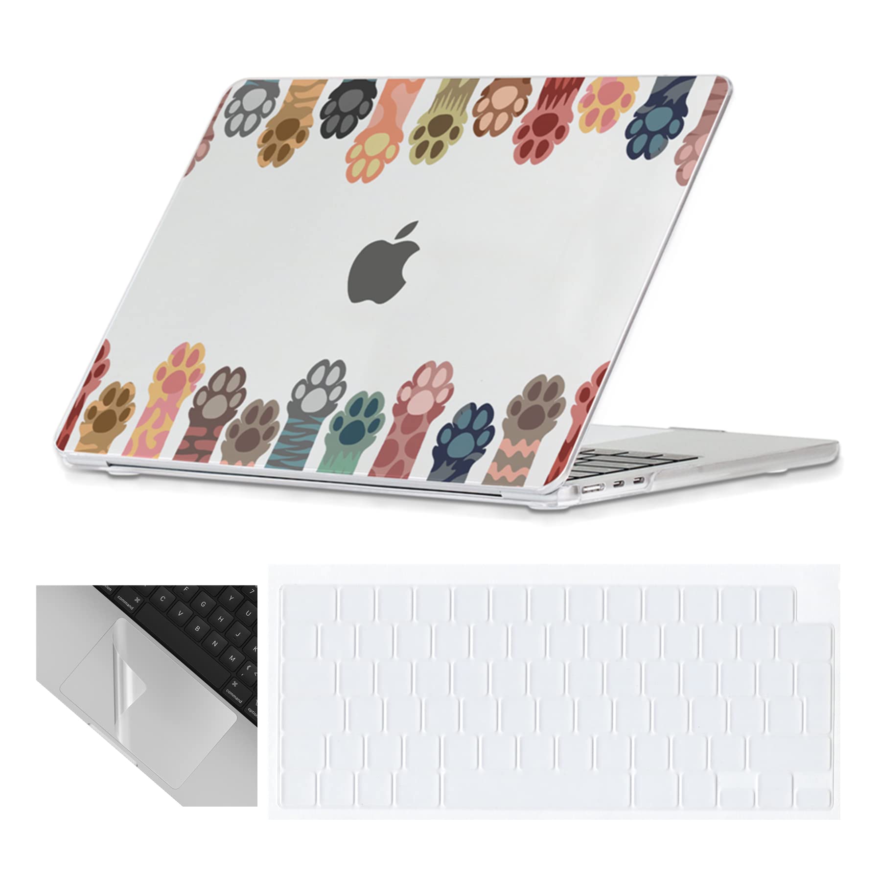 Se7enline Compatible with MacBook Air 15 inch Case Model A2941/A3114/A3241 for 2025 2024 2023 15.3-inch MacBook Air with Hard Shell Case&Keyboard Cover Skin&Touchpad Protector,Cat Claw Surrounding