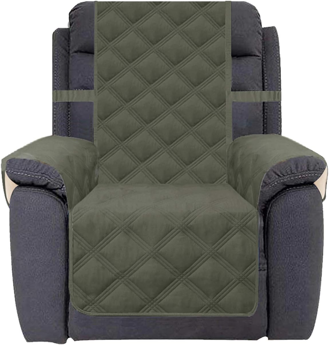 CHHKON Recliner Chair Covers 100% Waterproof with Anti-Skip Furniture Protector Sofa Slipcover for Children Sofa Covers for Dogs (Green, 23")