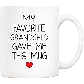 5Aup My Favorite Grandchild Gave Me This Mug Christmas Gifts, Grandpa Grandma Cup from Grandkids, Granddaughter, Grandson - Gift for Grandparents, Men, Women 11 Oz