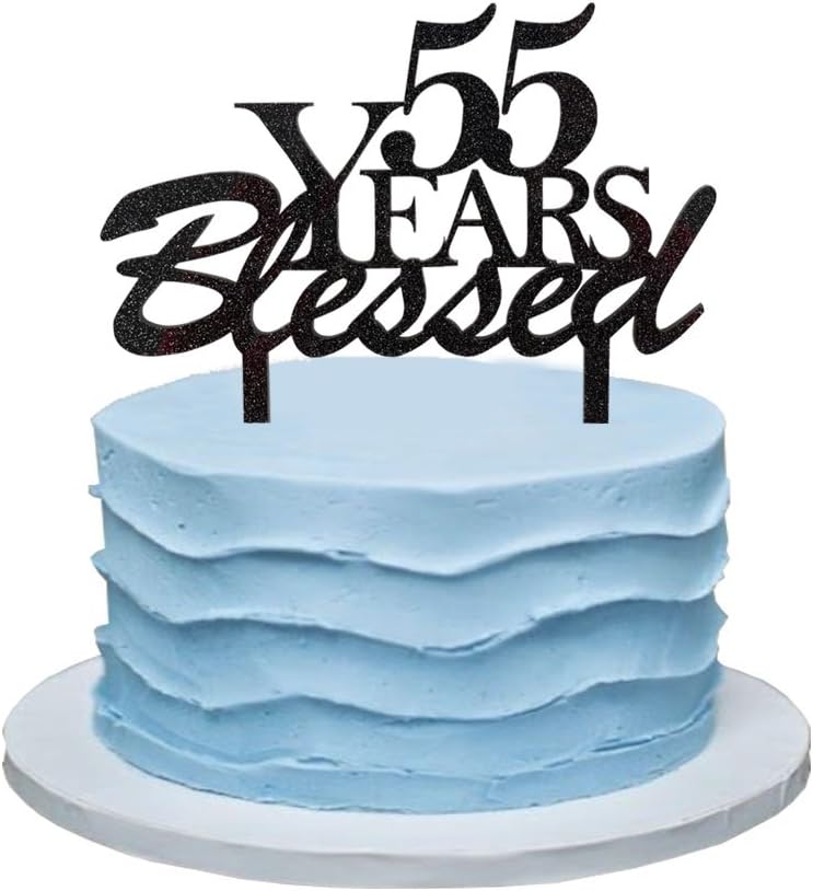 pics 55 Year Old Man Birthday Party Ideas 55 years blessed cake topper 55th birthday party decorations 55th wedding anniversary party sign black color