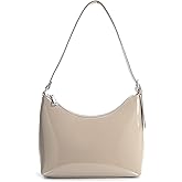 HOXIS Minimalist Faux Patent Leather Shoulder Bag Shiny Women Purse Y2K Style