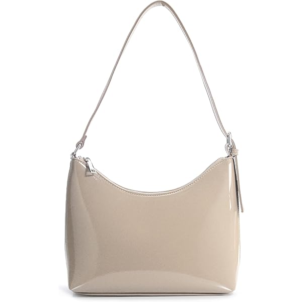 HOXIS Glossy Faux Patent Leather Women Shoulder Bag Shiny Clutch