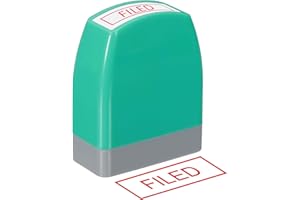PATIKIL Filed Notice Stamp Self Inking, Red Ink Refillable Office Business Stamp Pre Inked Stamper, Green