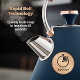 Tower Cavaletto Pyramid Kettle 1.7L 3000W Midnight Blue Rose Gold view 4