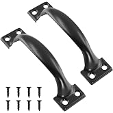 Unlorspy Gate Handle Pulls, Black, 5 Inch, 2 PCS | Garage Door Pull Handle, With Screws, For Outdoor, Drawer &amp; Garage