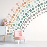 Epakh 296 Pcs Polka Dots Wall Decal Boho Back to School Rainbow Playroom Wall Decor Gifts Nursery Room Bedroom Classroom Watercolor Decal Art Peel and Stick Modern Decor Sticker(Light Colors)