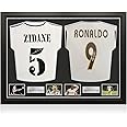 Exclusive Memorabilia Zinedine Zidane and Ronaldo De Lima Signed Real Madrid Soccer Jerseys. Dual Frame
