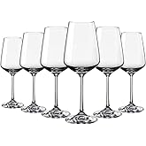KOXIN-KARLU Unbreakable Classic 18 ounce All-Purpose Plastic Stem Wine Glasses Acrylic Glasses, Set of 6 Clear