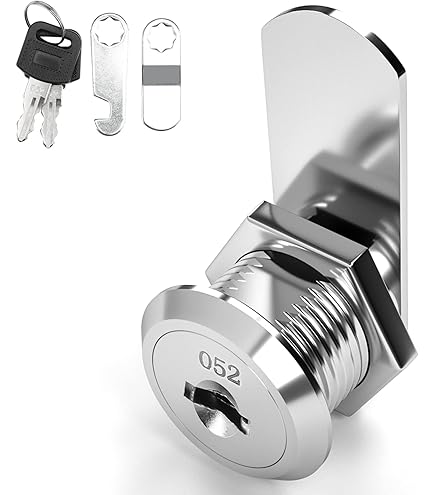 PATIKIL Cabinet Cam Lock With Key, 1-4/7"(40mm) Keyed Different Cam Lock Cylinder Zinc Alloy Chrome Drawer Locks Tubular Cam Removable Key For Drawer - View #3