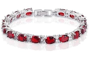 SELOVO Wedding Cubic Zirconia Bracelet Chain Link Silver Tone