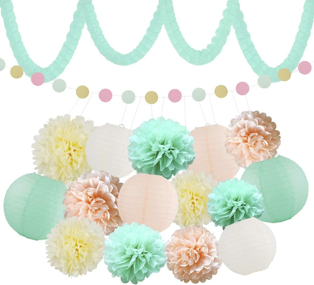 Amazon Com Xfunino Baby Shower Decorations Teal Pink Birthday