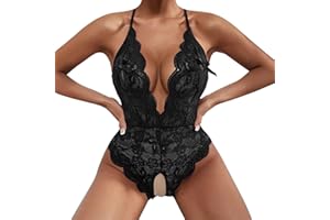 hengfeny Sheer Lingerie, Black Lingerie for Ladies, Women Lingerie Sleepwear Outfits Lace Babydoll Plus Size Chemise Set