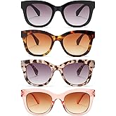 RLOZRN Bifocal Sunglasses for Women, Cat Eye Reading Sunglasses with Readers Built-in, Outdoor Sun Readers - Anti Glare UV400