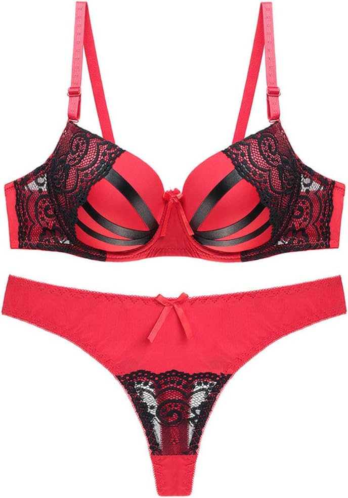 womens red underwear set