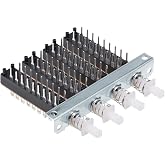 uxcell Interlock Push Button Switch Piano Type 6PDT 18 Pin 4 Row