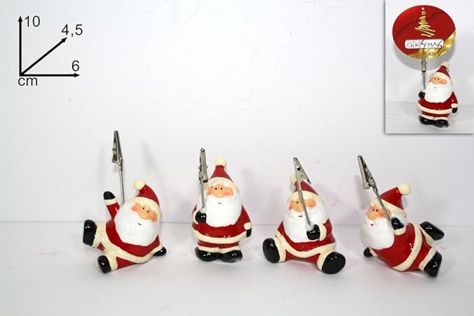 Bigliettini Segnaposto Natalizi Da Stampare.12 Porta Bigliettini Segnaposto Babba Natale Natalizi Decorazione Vetrine Amazon It Casa E Cucina