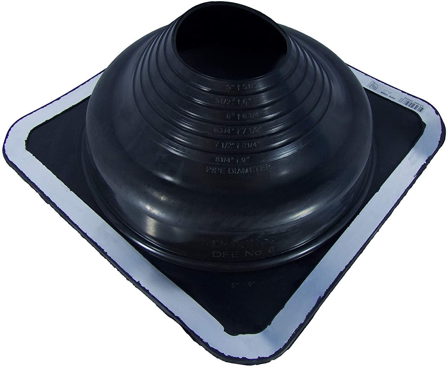 Black Rubber 05B Pipe Flashing for 4"- 8" external pipe diameters (100mm-200mm) 05