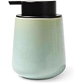 BosilunLife Hand Soap Dispenser - Ceramic Dish Soap Dispenser for Bathroom 12ounce Refillable Liquid Hand Wash Dispenser for Essential Oil, Lotion Soap, Light Green