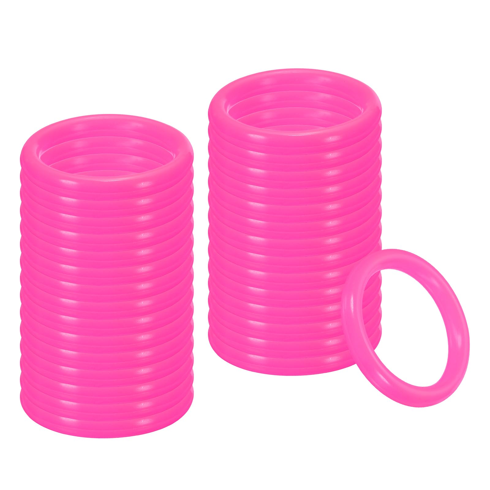 PATIKIL 2 Inch Plastic Ring-Toss Rings for Bottles, 30 Pack Carnival Rings Plastic Hoops for Speed and Agility Practice Outdoor Party Favor, Pink