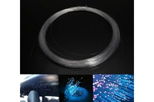AZIMOM PMMA Plastic End Glow Fiber Optic Cable 0.5mm(0.02in) 100m(328ft)/Roll for Star Sky Ceiling All Kind Led Light Engine Driver Source