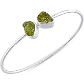 Natural Raw Peridot Cuff Bracelet, Healing Crystal Cuff Bracelet, Bangle Bracelet, Rough Gemstone Bracelet, Jewelry For Woman