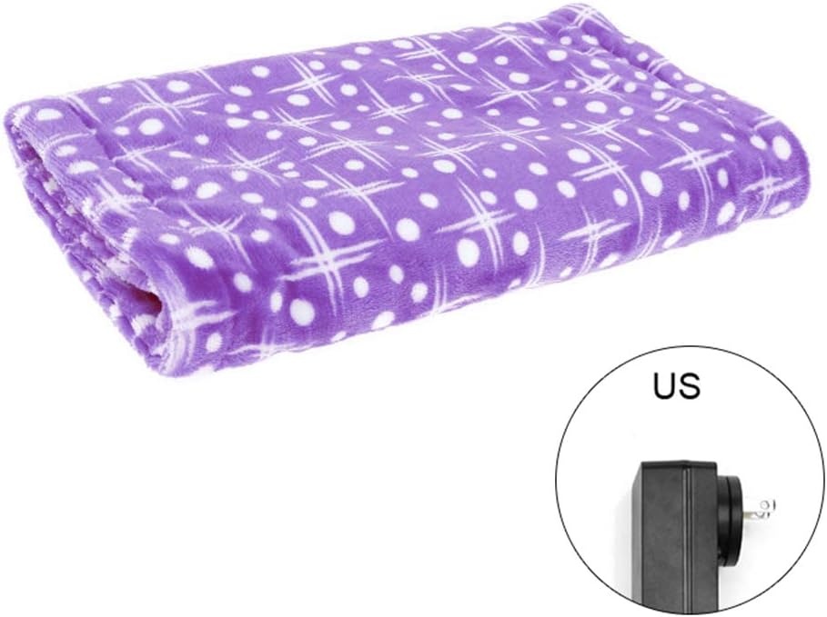 Cuiedailqhb 35x75cm 24V Electric Blanket Heated Mat Heating Far Infrared Winter Knee Warmer for Cold Weather, Car,Home, Home Office Purple US Plug