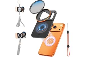 K&F CONCEPT Double-Sided Magnetic Lens Filter Mount Adapter with 58mm CPL Filter, Compatible with iPhone 17 Pro and 58mm Thre