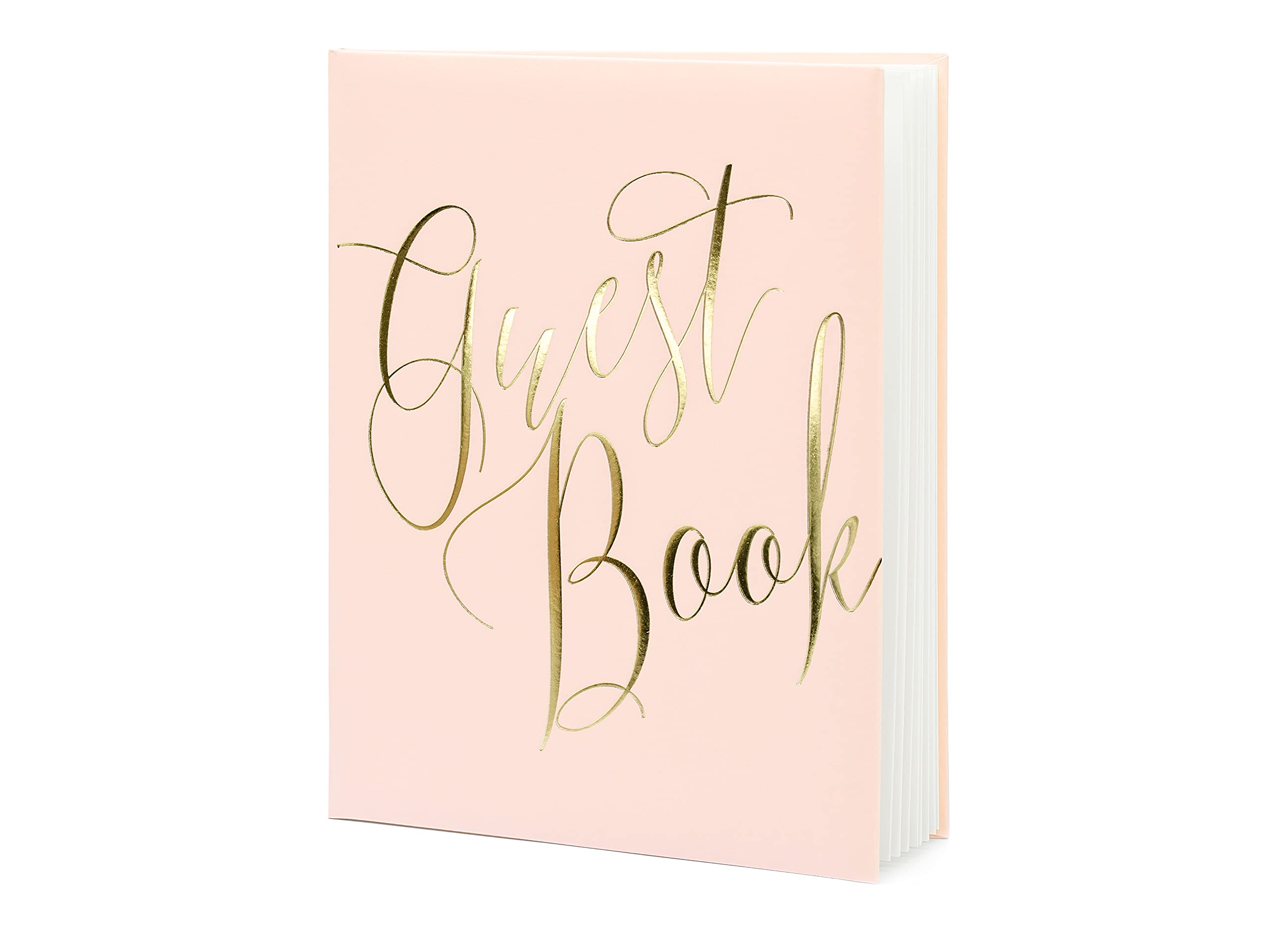 Wedding Guest Book Powder Pink and Gold 20 x 24.5cm with 22 pages