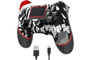 SZYUYU Wireless Controller for Ps4 Romote Compatible with Ps4/Slim/Pro/Windows PC, Controller for Ps4 with 3.5mm Audio Jack, Touch Pad,Six Axis Motion Control, Charging Cable (Black Skull)