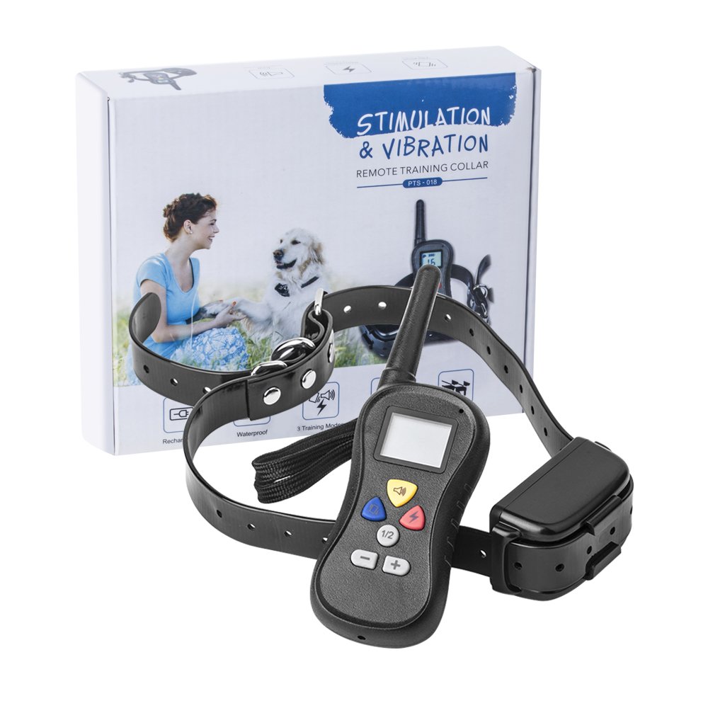 SENQIAO Electric Remote Control Dog Training Collar,E Collar with Beep, 450 Yards Rechargeable Waterproof Vibration and dog Shock Collar (1)
