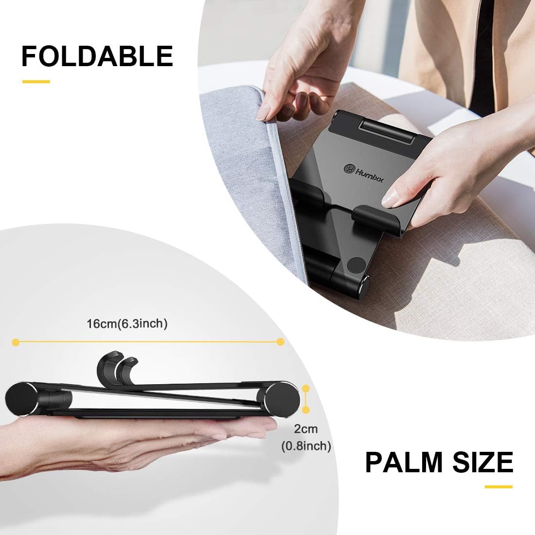 Humixx Tablet Stand, Dual Adjustable Phone Stand [Sturdy No-Slip/Shaking] Foldable Holder Dock Compatible with iPad Pro 12.9 Mini Air Samsung Galaxy Kindle Fire Nintendo Switch Pad 4-13 Inch Tablets: Home Audio & Theater