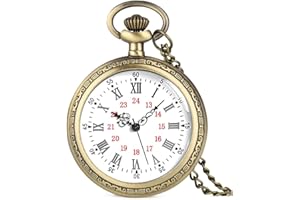 Fogitbok Vintage Quartz Pocket Watches for Men with Chains, Analog Pocket Watch for Women, Gifts for Dad/Grandpa Gifts for Him for Birthday