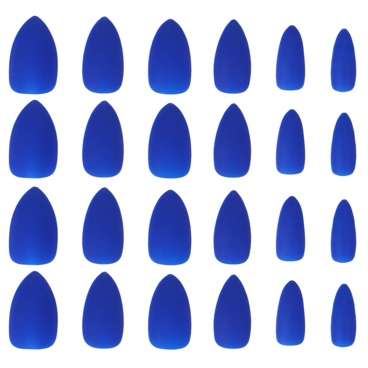 Minkissy 24pcs Fake Nails Full Cover Nail Tips False Nails Artificial Fake Nails Press on Nail for Women Girls (Blue)