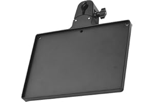 Mic Stand Tray with Clamp, Black ABS Plastic, 16.8x22.8 cm - Secure Storage, Adjustable Height, Ideal Drum Accessories and Mu