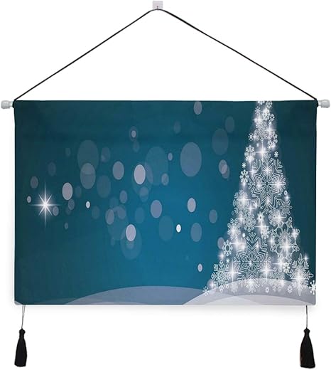 Amazon Co Jp Niesikkla タペストリー ファンタジー背景抽象的なクリスマスツリー夢のような雪片ドット冬 壁掛け おしゃれ インテリア モダン ポスター 絵画などに適用 ウォールアート モダン 装飾アート Home Kitchen
