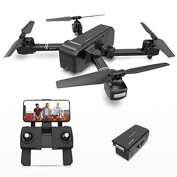 DEERC DE25 Faltbare Drohne mit Kamera HD 1080P, Quadrocopter, Helikopter Ferngesteuert mit GPS Navigation, Tap Fly, Active Tr