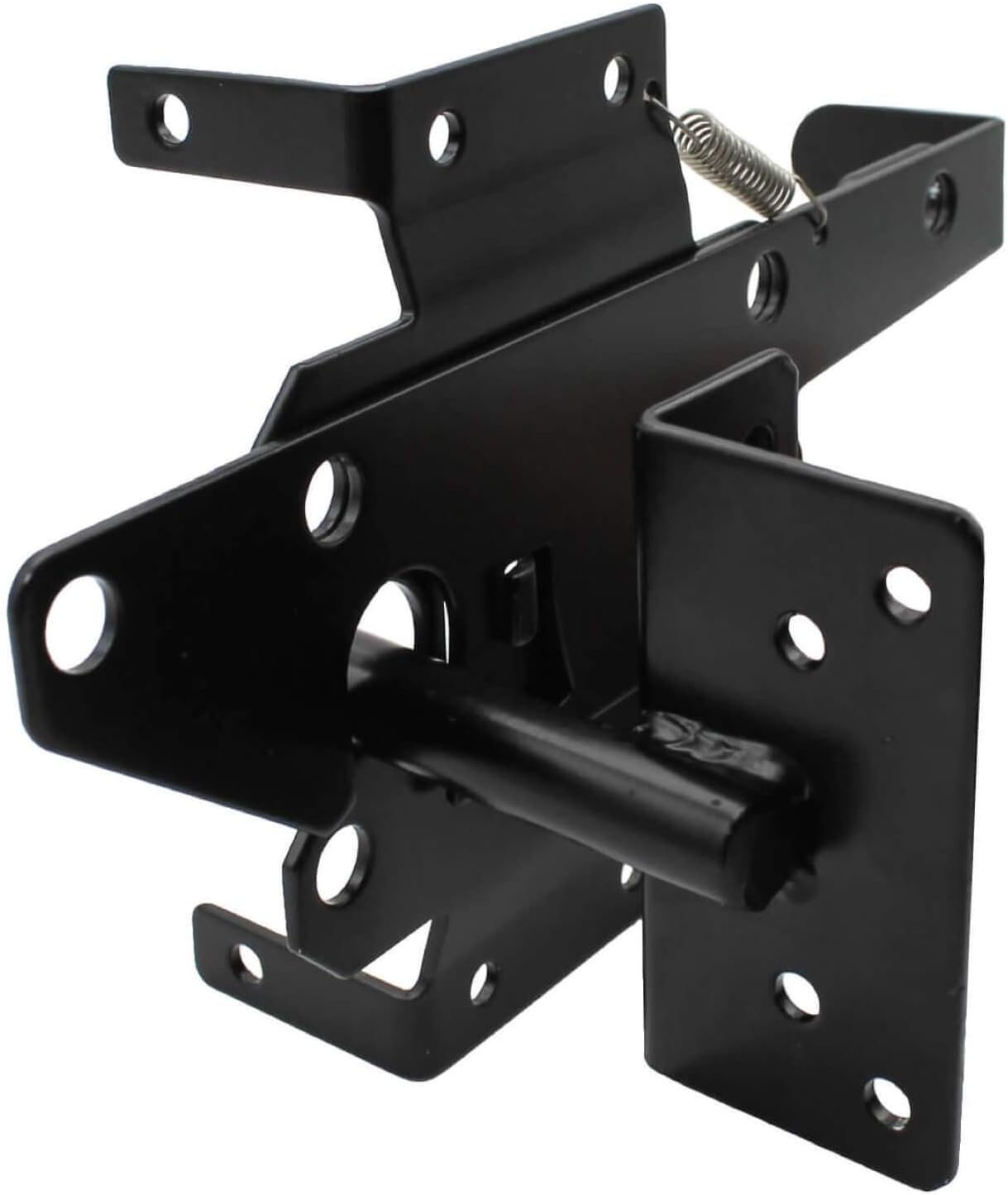 Vinyl Gate Latch Black (for Vinyl, Wood, PVC etc Fencing) Fence Gate Latch w/Mounting Hardware - Gate Latches Have a 90 Degree Bracket Resulting in a Positive Latch to Gate Connection