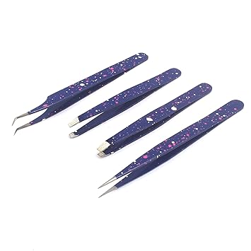 Amazon Com Ddp Professional Tweezer Pack 4 Tweezers Set