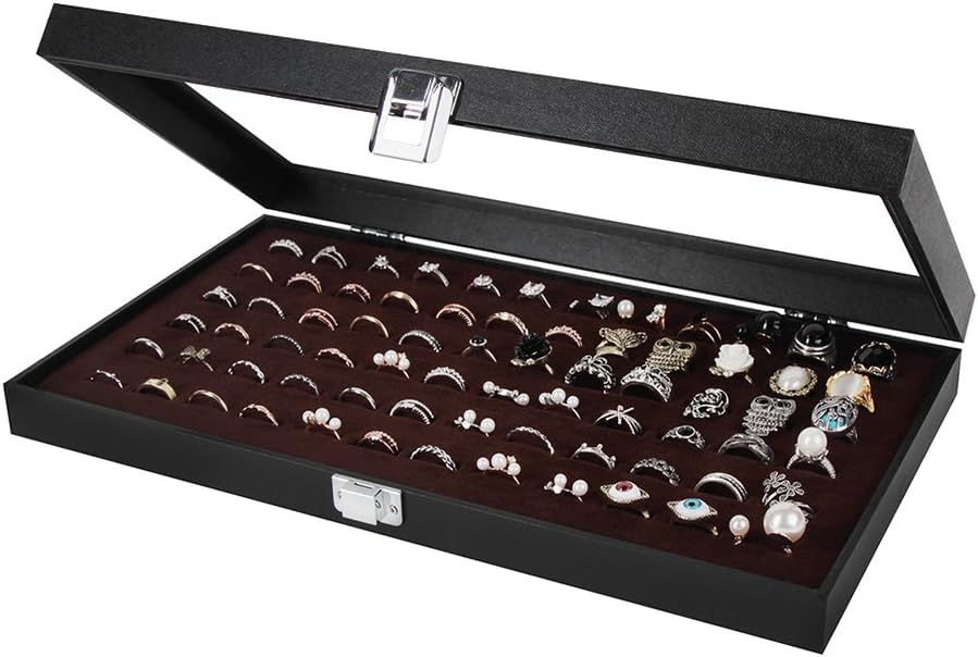 JackCubeDesign Jewellery Ring Display Organiser Storage Box Case Tray