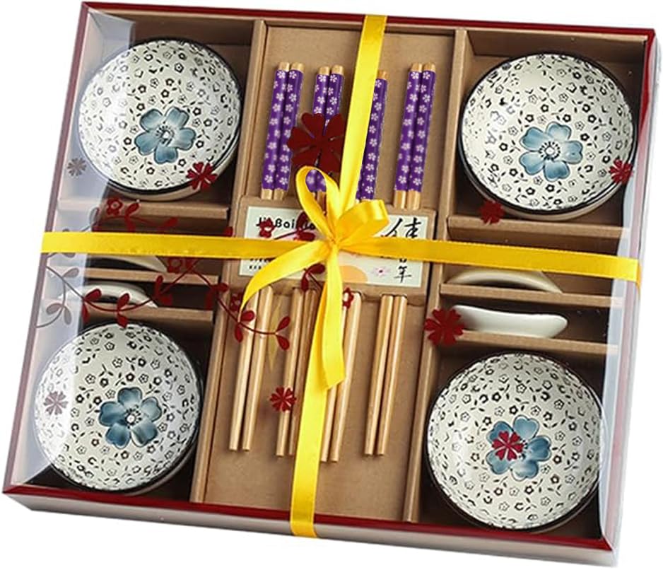Sushi Set, Ceramic Cutlery Set, Sushi Tableware for Four People, Plates, Chopsticks, Chopstick Holders