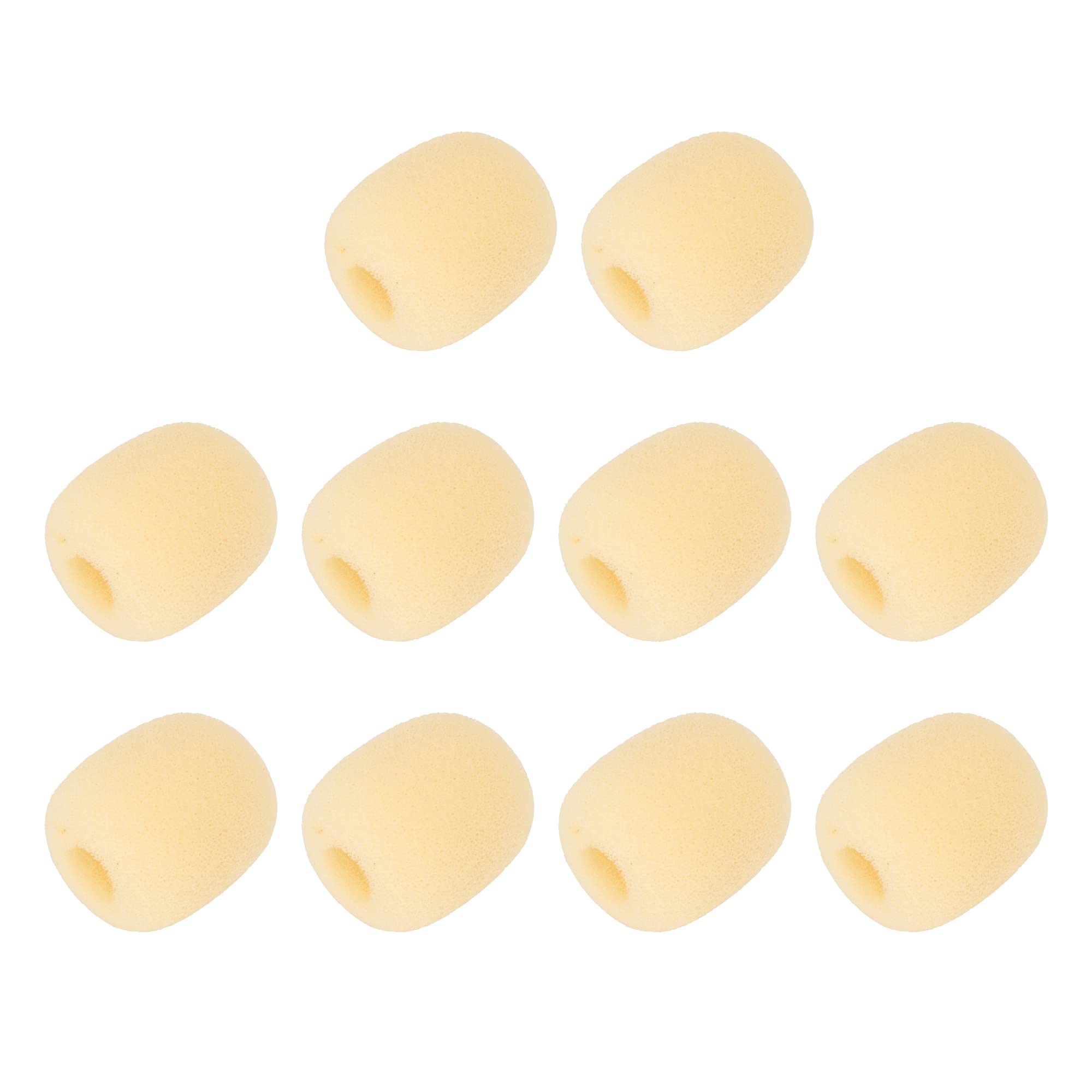 Mxfans Loudspeaker Lapel Microphone Wind Shield Foam Cover EY-M02 Yellow Hole Dia 8mm Set of 10