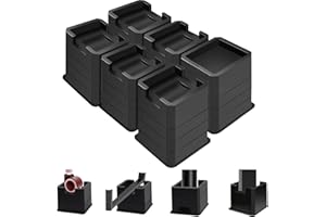 MYMULIKE Bed Risers 1 Inch, 2 inch, 3 inch, 4 inch, Support Up to 6000 Lbs Heavy Duty Bed Furniture Risers with Wheels, Adjustable Furniture Risers for Table, Sofa, Couch, Cabinet, Bed Frame Set of 6